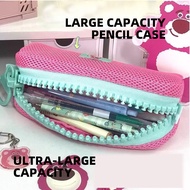 Pencil case ins mesh simple large capacity cartoon pencil case big zipper pencil box
