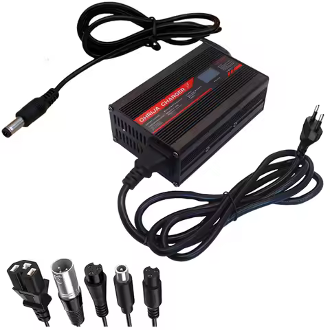 54.6V 5A Lithium Charger 42V 5A Lithium Charger 67.2V 4A Charger Equipped with DC2.5 to XLR IEC GX16