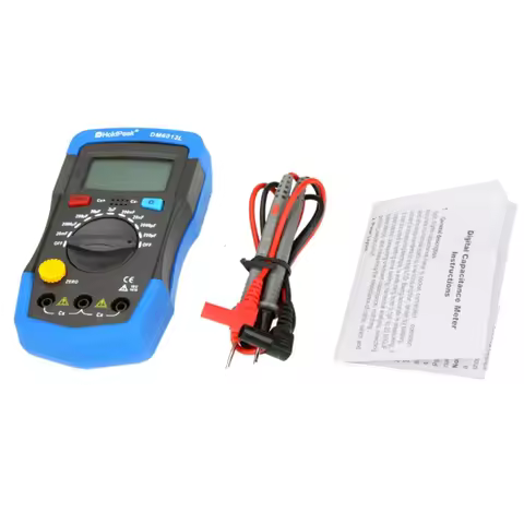 1999 Counts Portable Electronic Capacitance Meter 0.1pF to 20,000uF Digital Capacitor Data Hold LCD 