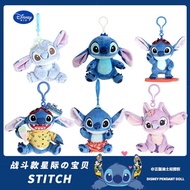 Boneka loket Disney Stitch asli, loket beg sekolah Stitch Angel, loket beg gantungan kunci boneka