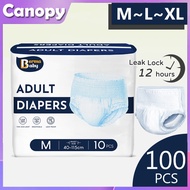 【High Quality】100PCS Adult Diapers Disposable M/L/XL Breathable High Absorption Adult Pull-Up Pants Leak-Proof