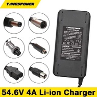 54.6V Lithium Smart 13S 48V 4A Li-ion Battery Pack Charger DC-XLR-GX16-GX12-XT60-XT90