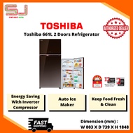 Toshiba 661L 2 Doors Fridge | Auto Ice Maker | GR-AG66MA(PGB) | 2 Years General Warranty | 12 Years 