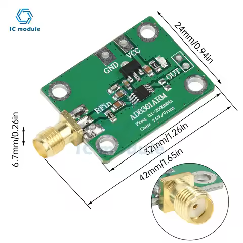 AD8361 DC 2.7-5.5 V RF Power Meter True RMS Detection Module AM Detector Magnitude Detector 0.1-2.5 