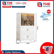 THE L70–90cm Foldable Wardrobe Storage Cabinet Stackable Adult Kids Clothes Wardrobe Storage Box