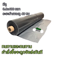 พลาสติกคลุมดิน 0.8/1/1.2เมตร 400หลา เจาะรูไม่เจาะ ผ้ายางคลุมดิน ผ้ายางคลุมดิน ผ้าคลุมแปลง เทาดำ ผ้าย