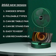 Adjustable Mini 7inch Fan Kipas Small Cooling Handy Desk Home Office Table Battery USB Rechargeable 