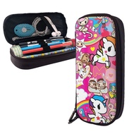 Tokidoki Jujube Pencil Case Big Capacity Pen Storage Bag Pouch Holder Box Leather Stationery Organizer With Zippers