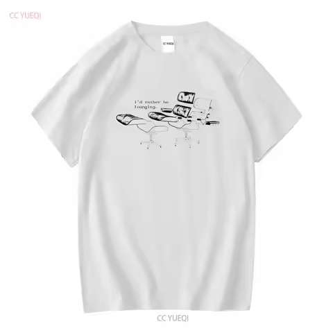 Eames 670 Lounge Chair Fund T Shirt long sleeves vintage Washed streetwear Breathable graphic Stylis