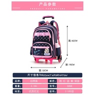 Bag Beg sekolah troli pelajar untuk kanak-kanak perempuan, kanak-kanak perempuan, troli yang boleh d