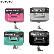 BUTUTU Money Box, with Coin Slot Sturdy Handles Cash Box, Security Metal Lockable Coin Saving Box