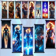 COD Captain Marvel Hanging Scroll Poster I-Iron Man Wall Artwork Canvas Painting Home Decoration Dec