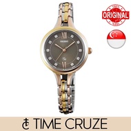 [Time Cruze] Orient Lady Rose Quartz Two Tone Black Dial Stainless Steel Analog Women Watch FQC15002K0 FQC15002K