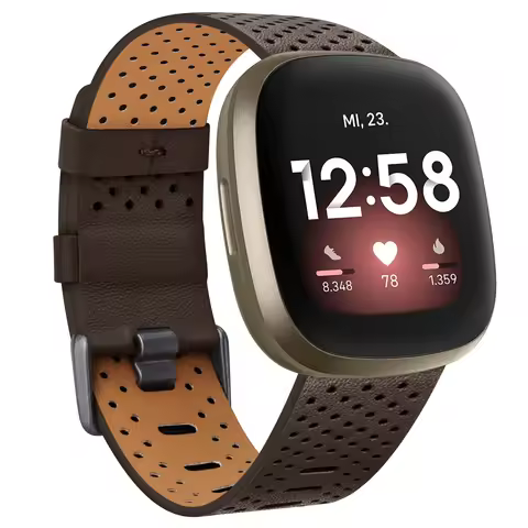 Breathable Leather Bracelet Strap For Fitbit Versa 3 Sense 2 Band Leather Smart Watch Band For Fitbi