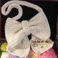 Bling bling bow wool bag