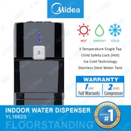 MIDEA Floorstanding Water Dispenser Hot Ambient Cold Penapis Air 3 Suhu 1662 - Compressor Cool - Halal Sirim Certified