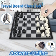 2in1 Travel Chess Board Set Magnetic Chess Board Set Educational Folding Chess Game Papan Chess (Che