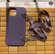 全新 Iphone 12 pro max case 紫色 掛繩 電話殼