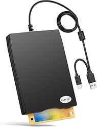Floppy Disk Reader, Dual USB Type A/C Floppy Disk Drive/Player/Converter, External 3.5 inch 1.44 MB