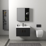 SG Stocks 60CM Bathroom Basin Vanity Set / Bathroom Cabinet / Aluminium Basin Cabinet with Mirror Cabinet | NS1180-60C
