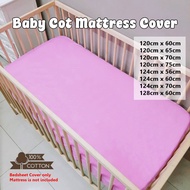 Cadar Baby Cot Plain Color/ Baby Cot Fitted Bedsheet / Cadar Tilam Bayi / Baby Cot Mattress Cover Si