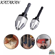KATAKAN Keyless Drill Chuck, Hex / Round Shank Alloy Drill Chuck Adapter,  Mini Hex Shank Chuck for 