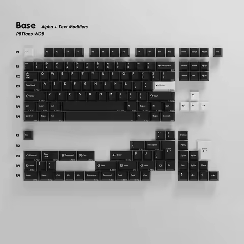 [Base kit] PBTfans WOB PBT Material Doubleshot Cherry Profile Keycaps Icon/Text Modifiers /ISO Enter