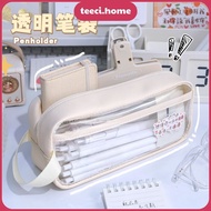 Large Waterproof Transparent Pen Bag for Personal Items Pens Documents Korean MEME Zipper TEECI Y025