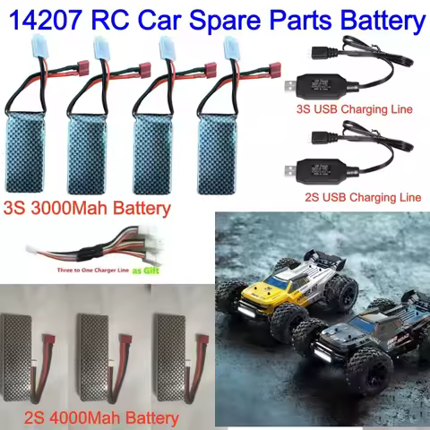 MJX 14207 Car Battery 3S 11.1V 3000mAh 2S 7.4V 4000mAh Battery For 14207 RC Car 3S 2S 14207 Car Acce
