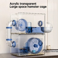 Hamster Cage Luxury Villa Syrian Hamster Large Space House for Small Pets Acrylic Transparent Nest P