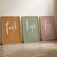 3pcs/Set Faith Scripture Prints, Canvas Print Wall Art, Bible Verse Wall Art, Christian Decor, Hebre