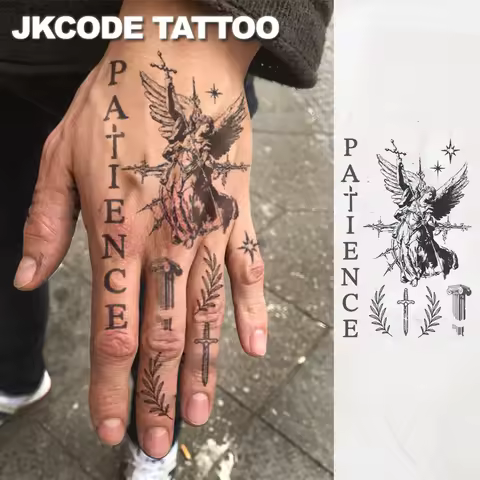 Waterproof Semi-permanent Tattoos, Oman Mythology Gesso Art, Olive Leaf Temporary Tattoos, Finger Ta