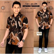 KEMEJA Men's Batik Shirt Bigsize Short Sleeve Suitable For Formal Casual Office Events Etc