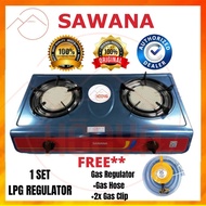 [HOT ITEM] SAWANA SW2525 DOUBLE INFRARED GAS STOVE COOKER DAPUR GAS Free Regulator Set