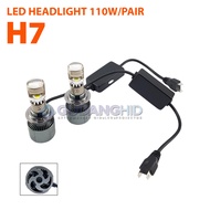 Lampu LED Mobil A80 Y9 110W Mini Projie Projector Headlight CANBUS H4 H7 H11 HB3 HB4