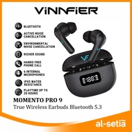VINNFIER MOMENTO PRO 9 NOISE CANCELLATION | TYPE C | LED DISPLAY TRUE WIRELESS STEREO EARBUDS WITH M