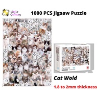 [Ready Stock] 1000PCS High Quality Jigsaw Puzzle, 70x50cm, 1.8 to 2mm Thickness - Cat World
