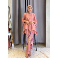 Dayang&Co Kurung Batwing Sulam With Batik Pareo Skirt [KG0117]