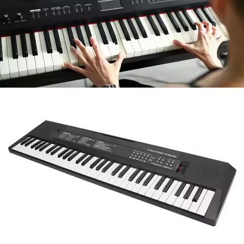 61 Key Keyboard Piano Smoothly Plastic Keyboard Piano Portable Compact Electric Piano Keyboard for K