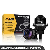 Lampu Projector BiLED ISUN P6070 Double Reflektor Double Chip CSP Flat Cut-Off DC9-16V 120/140W