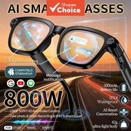 AI Recognition Smart Glasses 8mp Camera BLUETOOTH Music Frames Touch Sunglasses