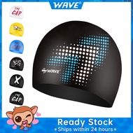 WAVE Adult Waterproof Swimming Cap Swimming Cap for woman  Silicone Swimming Cap Men Long Hair Plus 