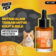 SALMON OIL SPIRULINA CAT QUICKPICK (FREE VCO) Pure Fish OIL Omega Drops Premium Nutrition Vitamins I