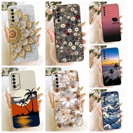 New flower Painted Case for Huawei Y7A 2021 Soft Silicone Proective Back Cover for Huawei Y 7A Y7 A 