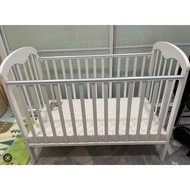 Seni Daya Angelcot Solid Hardwood 3 in Baby Cot c/w adjustable Dropside Rail and Lockable Wheels FRE