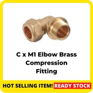 C x M1 Elbow Euco Brass Compression Fitting Inch Size 35 x 1 1/4'' , 42 x 1 1/2'' , 54 x 2''