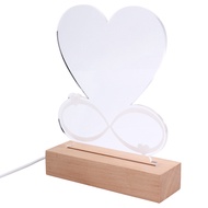 3D Acrylic Light Heart Shaped Photo Frame with Night Light Couple Anniversary Christmas Personalized