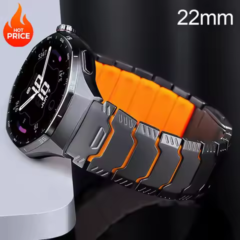 22mm Mecha Titanium Magnetic Strap for Huawei Watch GT6 6Pro GT5/4 46mm Metal Silicone Bracelet for 