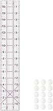 VPVPV Acrylic Quilters Ruler,Sewing Ruler,3-Inch by 17-Inch, Non Slip Rings 15 Pieces for Quilting a