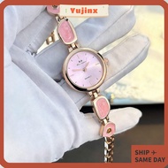 YUJINX Bracelet Watch, Elegant Button Design Quartz Watch, Vintage Luxury Gift Metal Bracelet Quartz